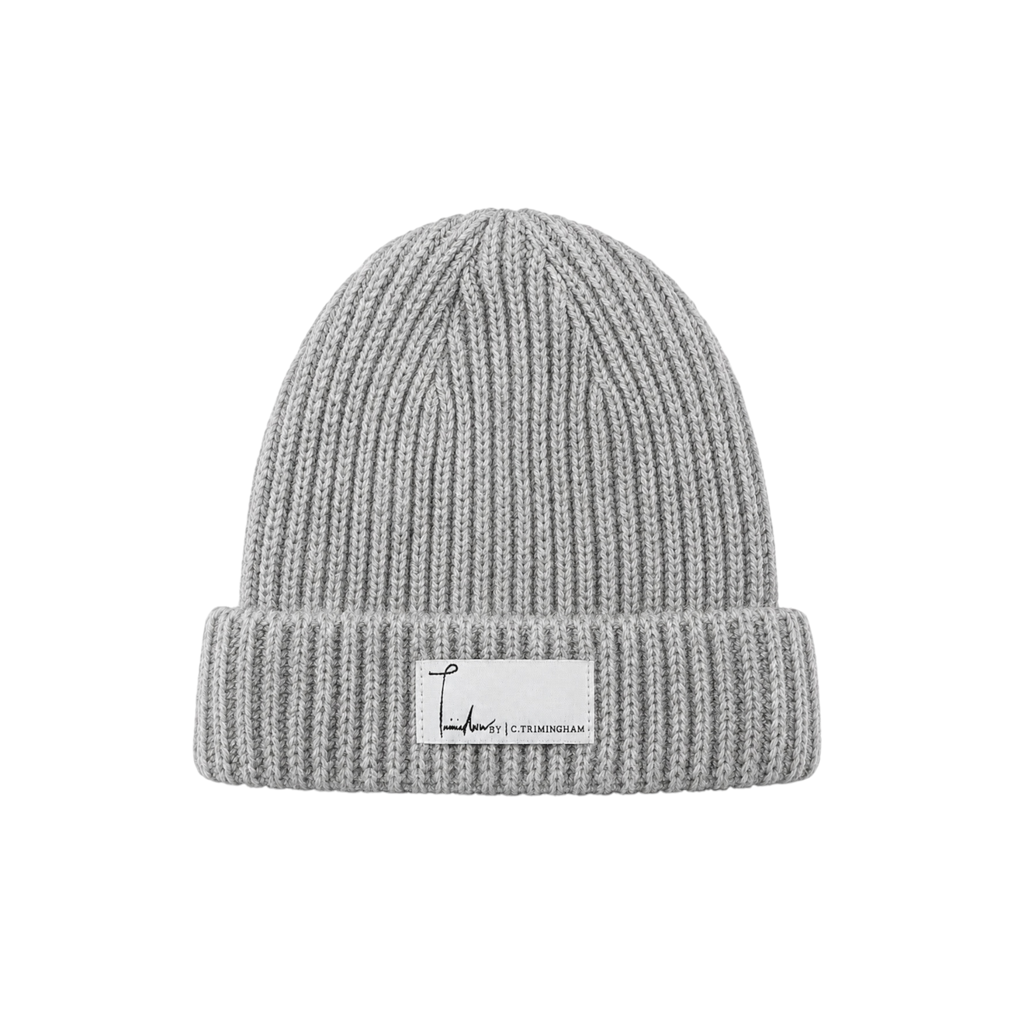 TRIMINGHAM SIGNATURE RIBBED BEANIE GREY