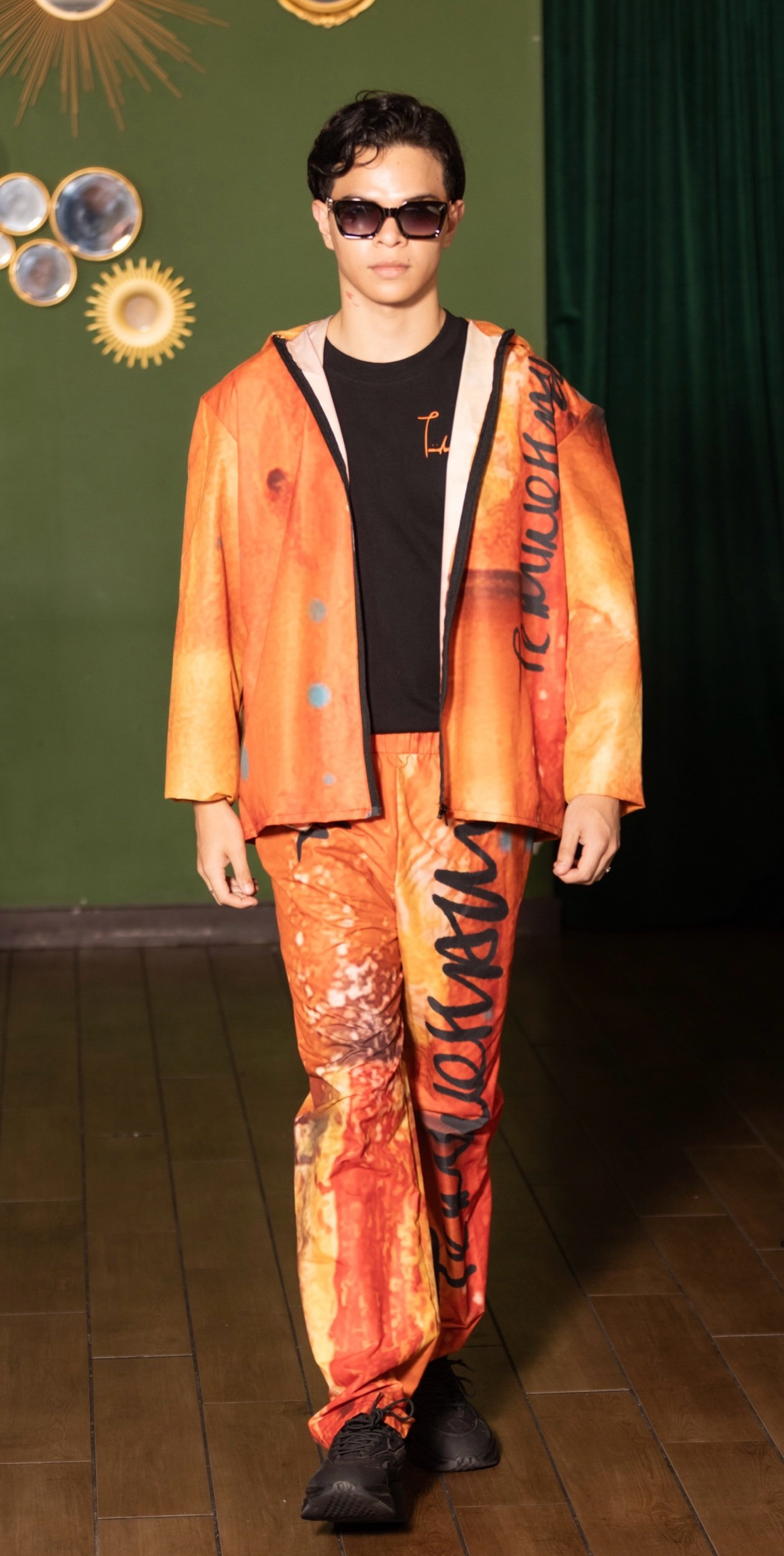Burnt Graphic Windbreaker
