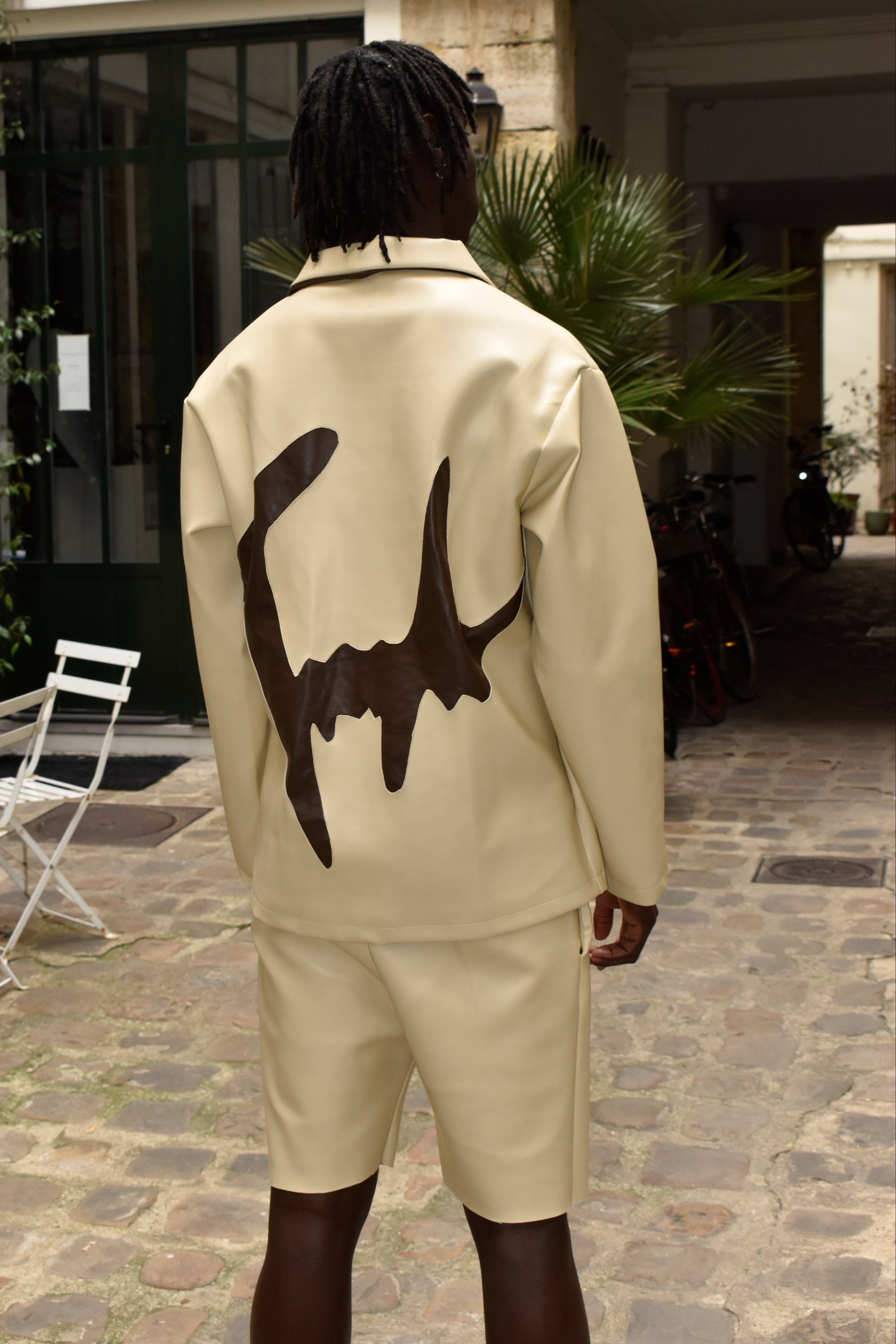 PRE ORDER - Trimingham Luxury Cream Faux Leather Shorts
