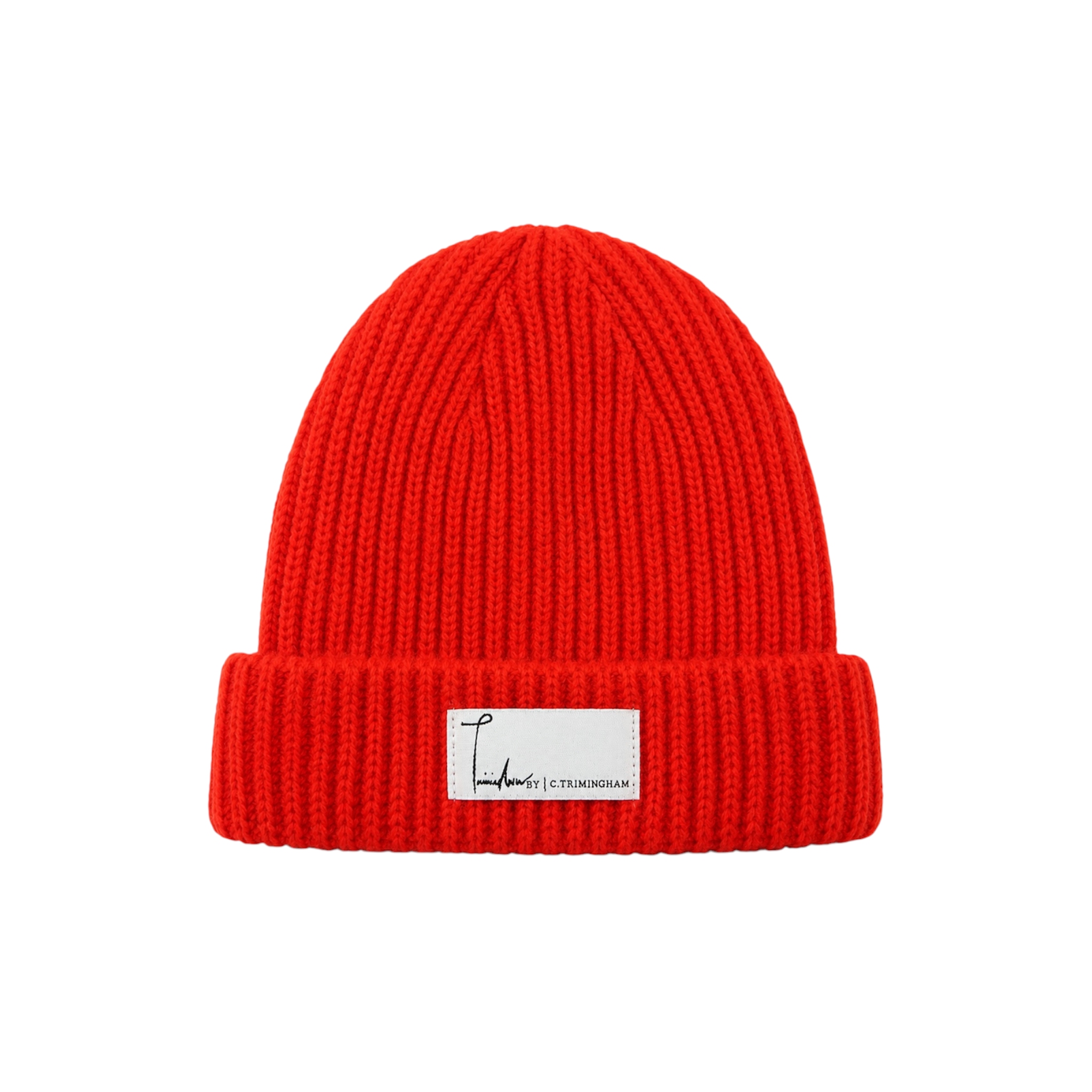 TRIMINGHAM SIGNATURE RIBBED BEANIE RED