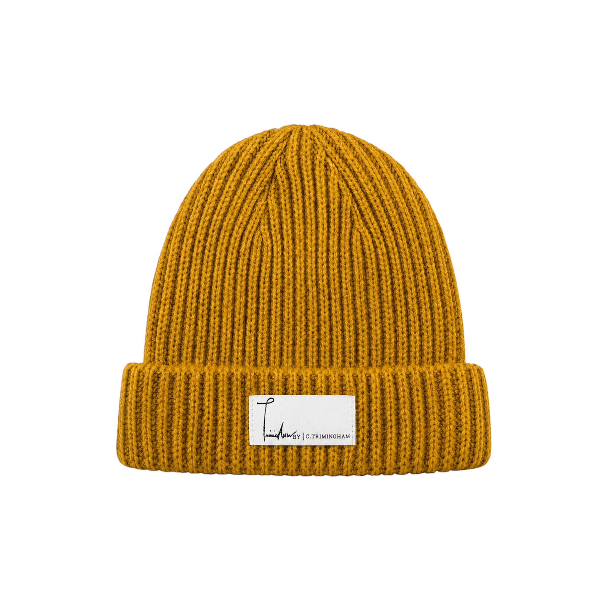 TRIMINGHAM SIGNATURE RIBBED BEANIE MUSTARD